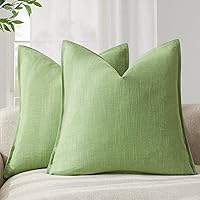 Vista 11 de Foindtower - Paquete de 2 fundas de cojín decorativas de lino unicolor, funda de cojín de acento suave, estilo bohemio, rústico y neutral