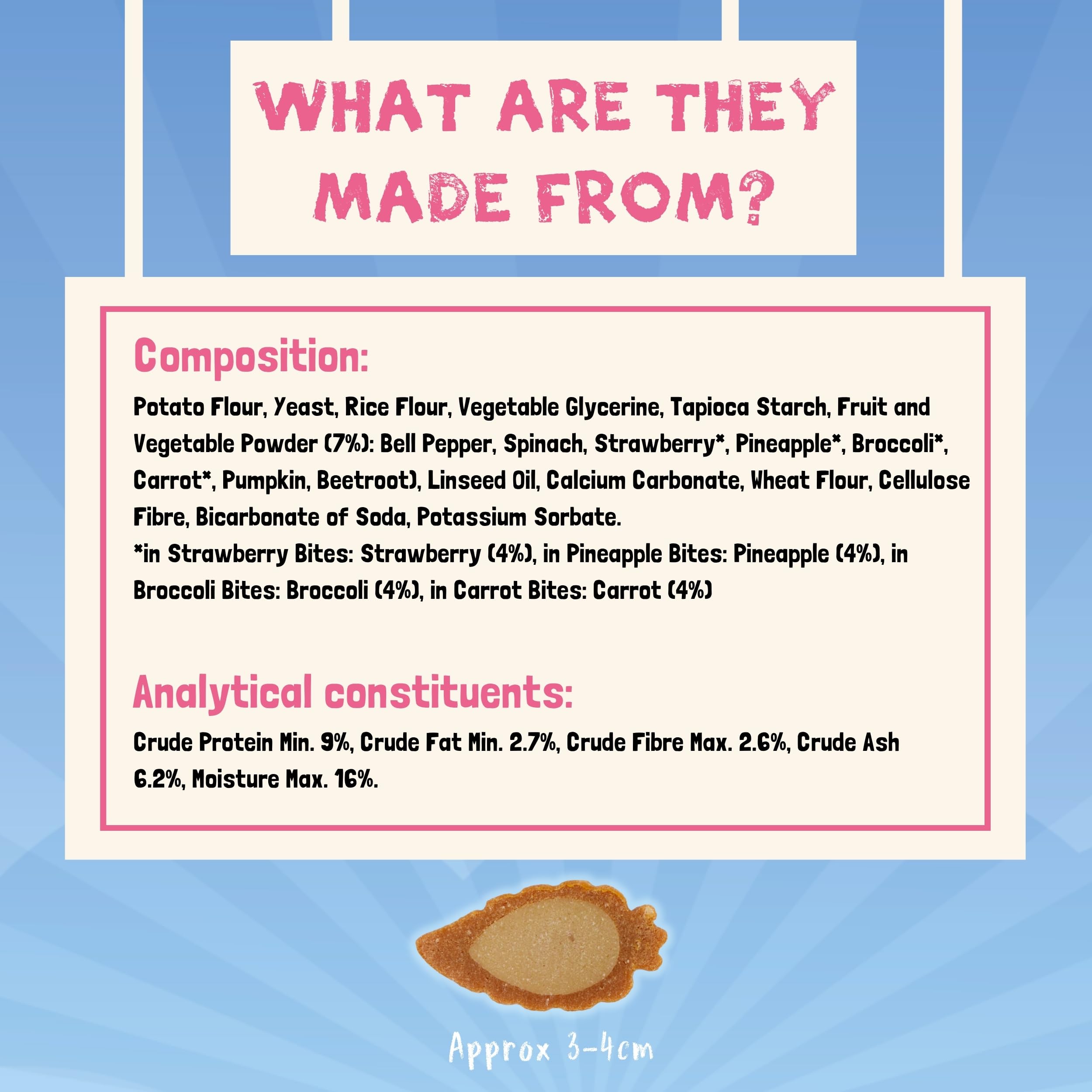 Pawtato Small Fruit & Veg Shaped Do Chews (1kg Case) ❘ Made With Sweet Potato, Rice - Image 3