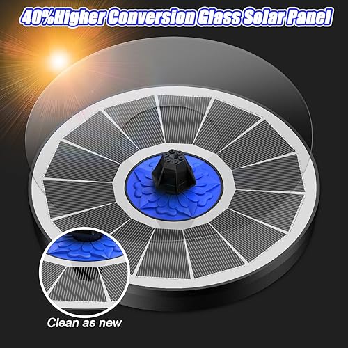 Miniatura 4 de SZMP Fuente solar de 3.5 W actualización 2023 y fuente solar de 4 W con batería 4000, bomba de fuente solar con boquilla 7 en 1, 4 tubos fijos para