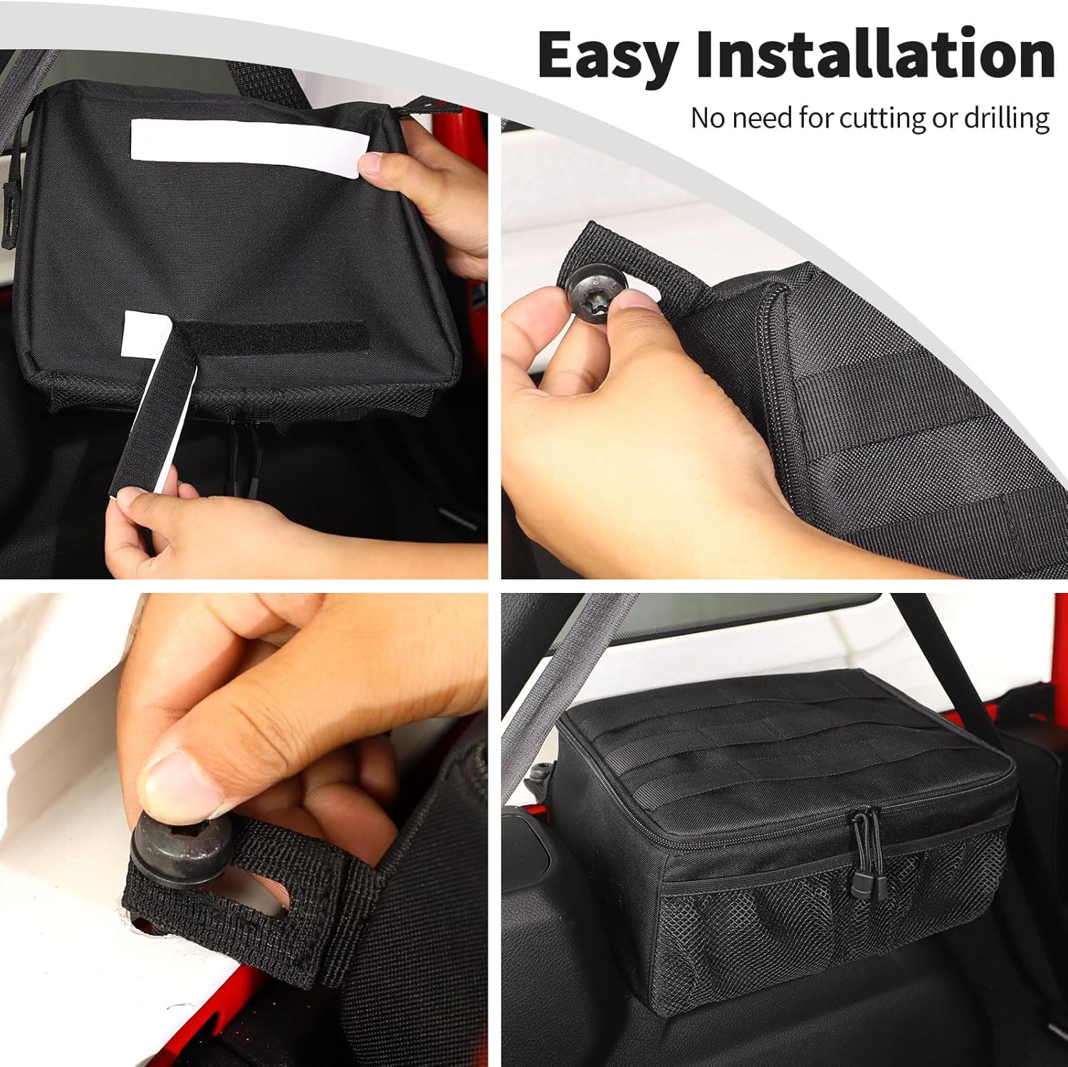 JWWY Tailgate Storage Bag Trunk Organizer Rear Door Storage Pouch Tailgate Side Tool Pocket for for 2024 Jeep Wrangler JL JLU 4door Interior Accessories 2pcs