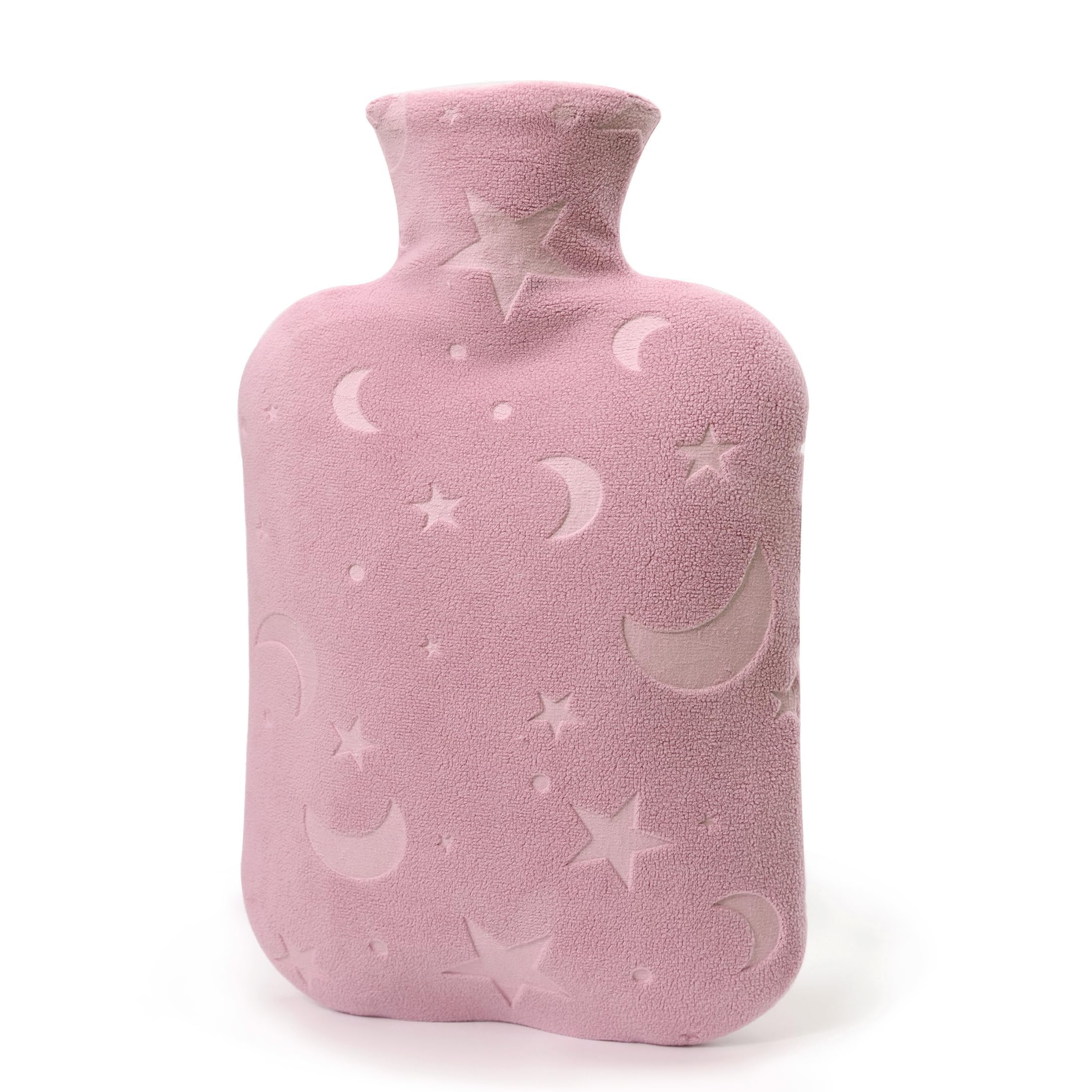 Hot Water Bottle with Soft Cover, 2L Hot Water Bag for Menstrual Cramps, Neck and Shoulder Pain Relief, Hot and Cold Therapies, Hand Feet Warmer, Pink