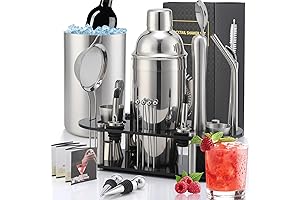 Impeccable 25-Piece Bar Set with Chilling Ice Bucket