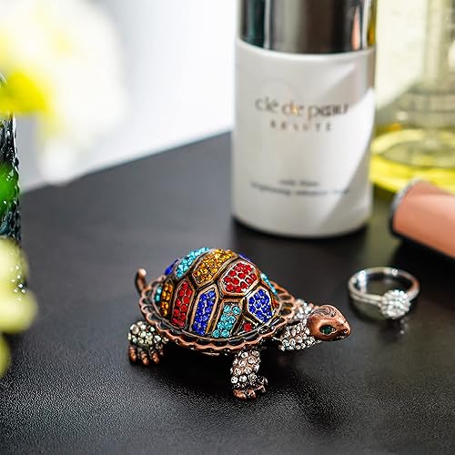 Miniatura 5 de YU FENG Caja esmaltada para anillos de tortuga marina de 2 piezas