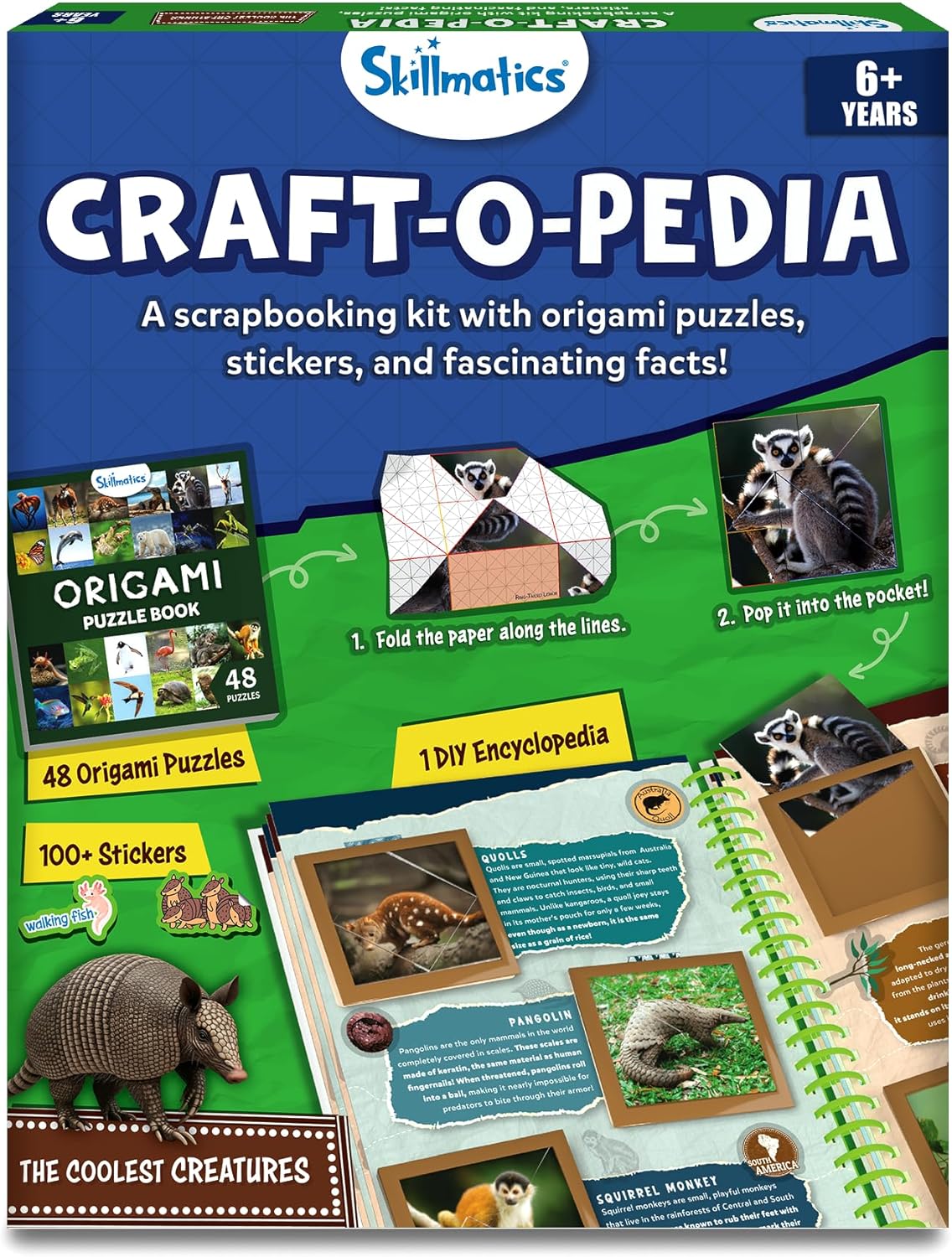 Skillmatics Craft-o-pedia Coolest Creatures Scrapbooking Kit & Guess in 10 Animal Planet Bundle, Perfect for Boys, Girls, Kids & Families Who Love Educational Toys, Gifts for Ages 6, 7, 8, 9, 10 & Up