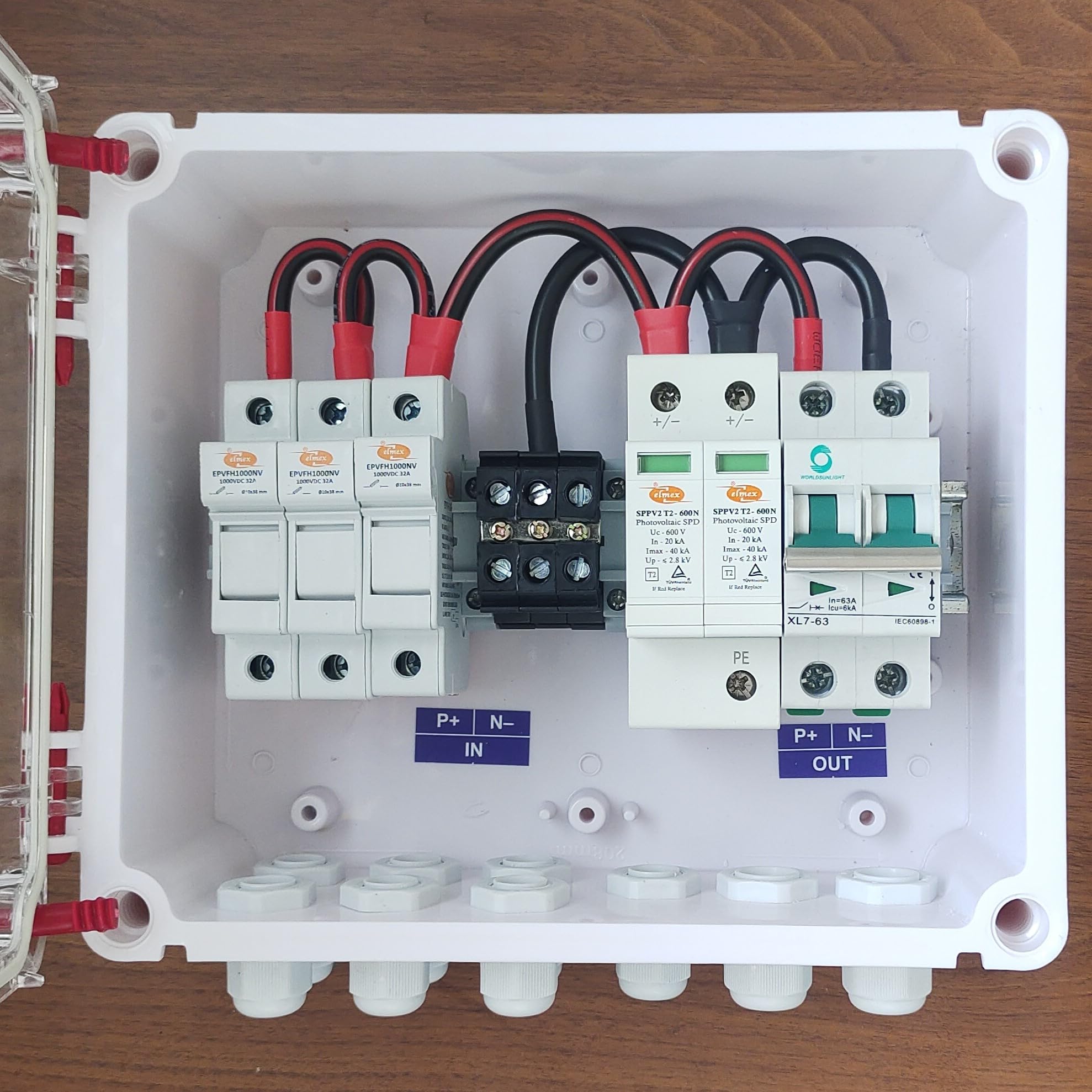 Kenbrook Solar AJB DCDB 3 in 1 Out 600V Inbuilt 3 x 20A Fuses, 600V SPD and MCB 63A (3 Series/String x up to 12 Panels Max.) (with MCB, 3IN1 600V)-image-40