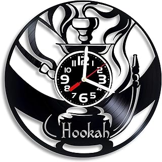 Hookah vinyl wall clock, Hookah Art Smoking Decoration, Smoking Wall Art Entertainment Gift Hookah, Hookah art design gift for any occasion