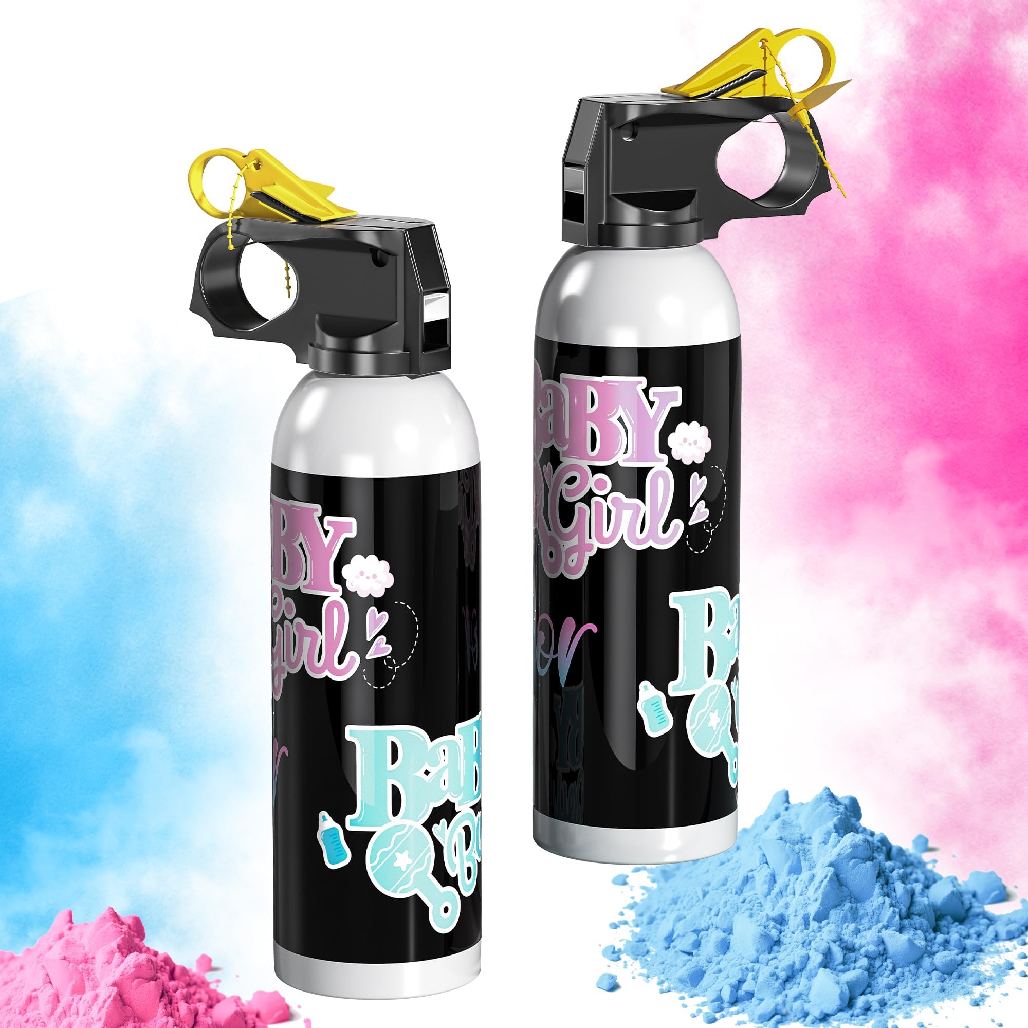 Gender Reveal Fire Extinguisher Color Blasters, 1 Pink Blaster, 1 Blue Blaster