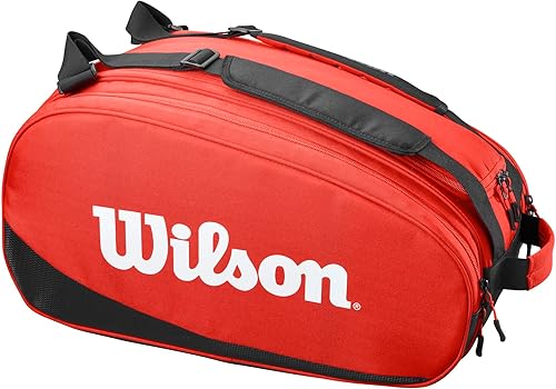 Wilson Tour Padel Bag - Capacidad para hasta 6 paletas, rojonegro