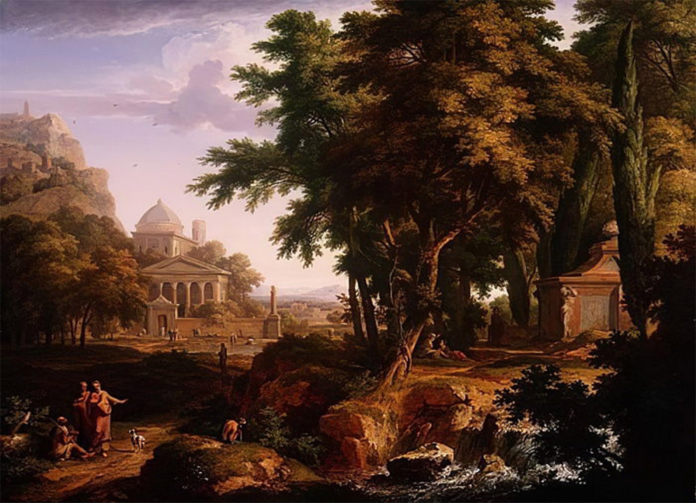 SERENDIPITP Retro Picture Poster Wall Art Pictures Painting Arcadian Landscape with St Peter Healing the Crippled Man by Jan Van Huysum Wall Art Canvas Print for Wall Decor 60x90cm