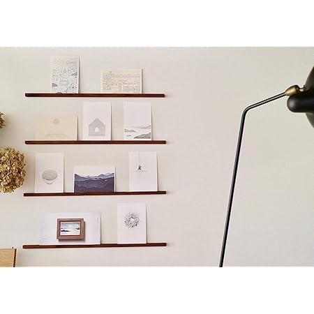 Amazon Co Jp ポストカードラック ポスレイト ウォールナット無垢材 画鋲で簡単取り付け カメラ