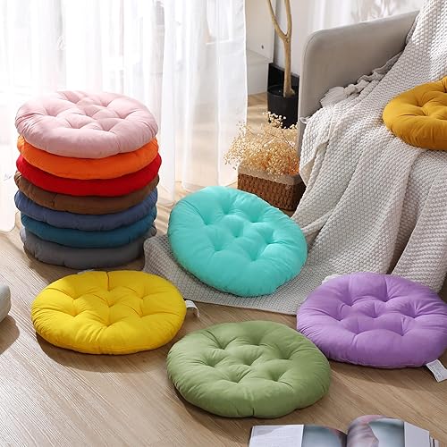 Miniatura 3 de 12 cojines de suelo, cojines de asiento redondos de 15 x 15 pulgadas, cojines de silla de color, cojín de lectura para niños y adultos, aula, hogar,