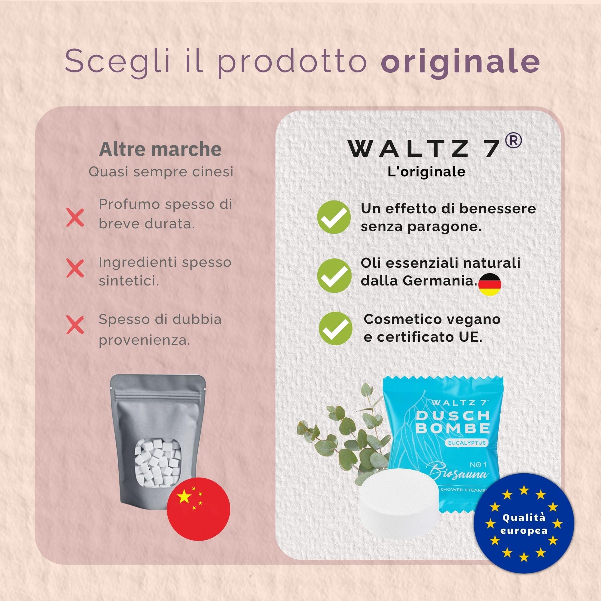 WALTZ 7 Set Bombe da Doccia, 16 Pastiglie, 8 Profumi Naturali, Aromaterapia per Relax e Benessere, Oli Essenziali, Idee Regalo Donna, Uomo, Compleanno, Originale Utile