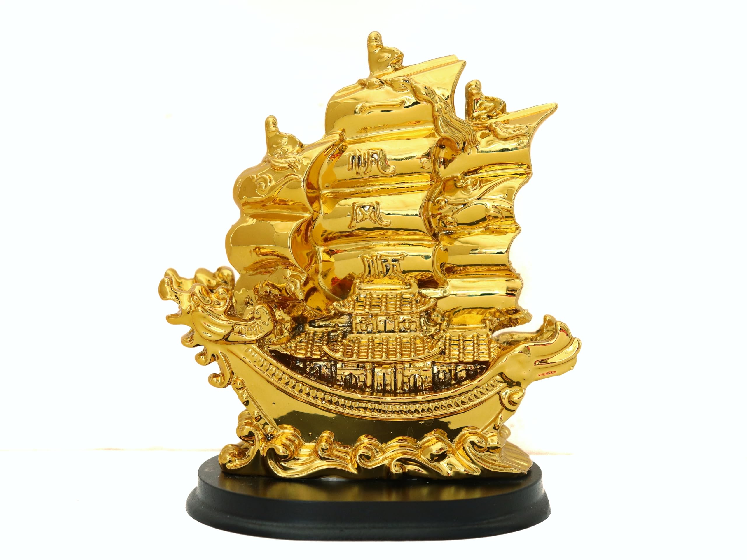 The Spiritual Living Feng Shui Dragon Ship | Feng Shui Dragon for Good Luck | Golden | 5 Inch | Wealth Ship for Prosperity | Lucky Sailing Boat Statue-image-11