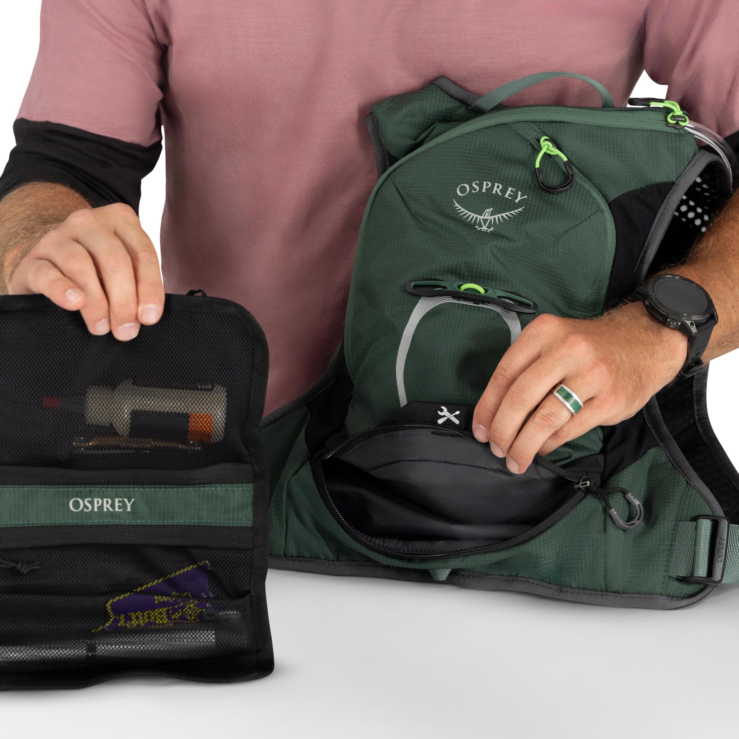 Osprey Escapist Velocity Sac à dos d'hydratation avec réservoir Hydrualics Vert toundra Taille S/M 6 l, Vert toundra, Small/Medium, Gilet d'hydratation pour vélo