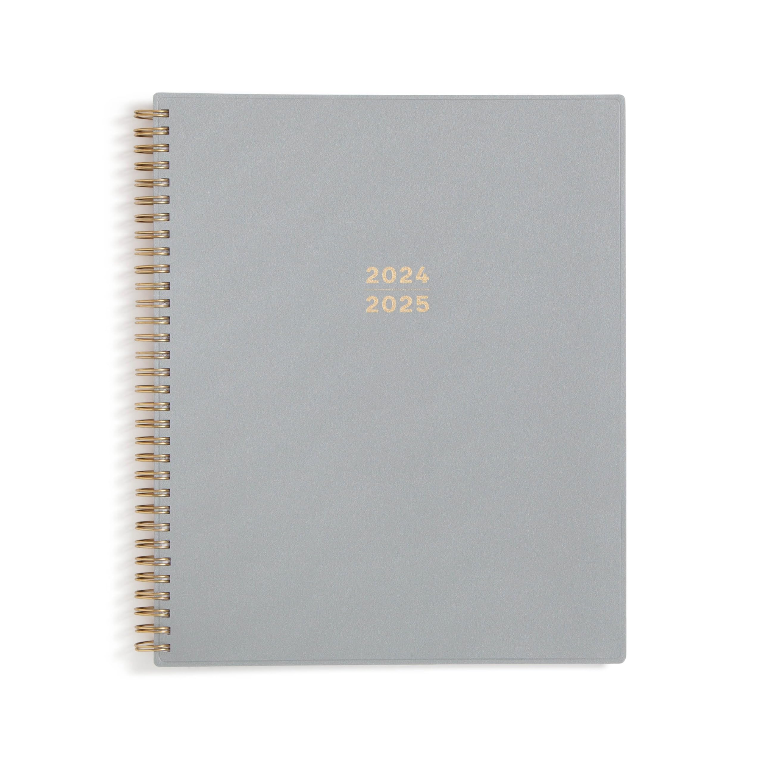 Blue Sky 150659 Akademischer Jahresplaner 2024–2025, Wochen- und Monatsplaner von August 2024 bis Dezember 2025, 21,6 x 27,9 cm, flexibler Einband, Spiralbindung, Silber-Metallic