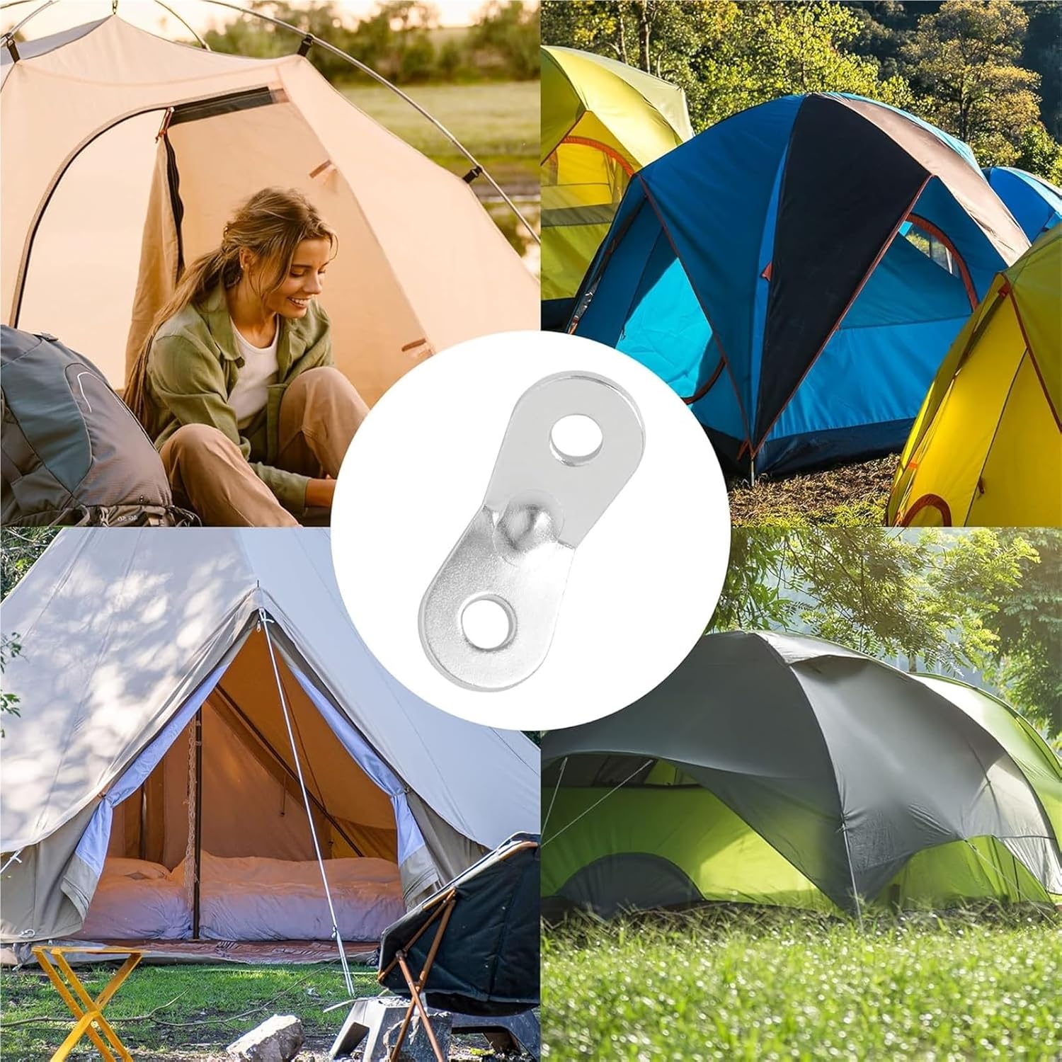 Outdoor Tent Wind Rope Regulator (200 Count) – Durable Aluminum Alloy Double Eye Design