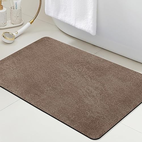 Miniatura 23 de ACCUMTEK Alfombrilla de Baño Ultrafina, Alfombrillas Antideslizantes de Espesor Reforzado para Debajo de la Puerta, Alfombras de Baño 2-gris