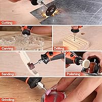 Vista 8 de ValueMax Kit de herramientas rotativas eléctricas, herramienta giratoria con cable de velocidad variable de 1.2 amperios con 120 accesorios