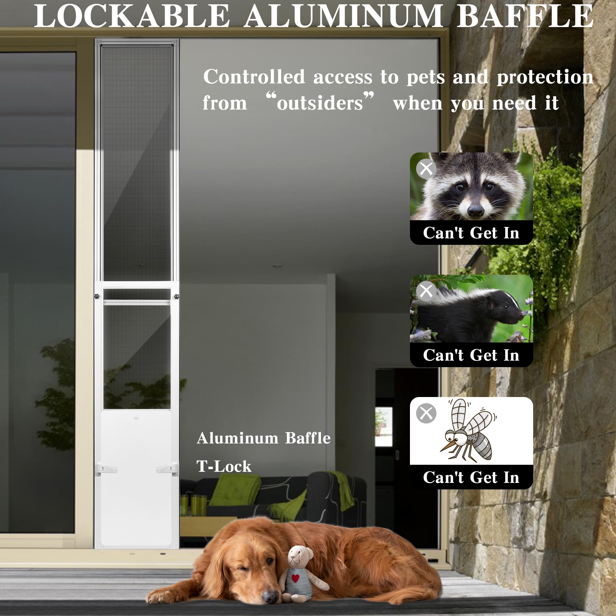 Timoss Magnetic Dog Door For Sliding Glass Door Large Dog Door For