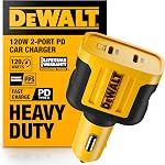 DEWALT Heavy Duty 4 Port USB C Car Charger Multiport, Fast 60W USB Cigarette Lighter Adapter, PD Type C Multi Car Phone Charger, Cell Phone Automobile Chargers Compatible iPhone 17/16/15 Samsung
