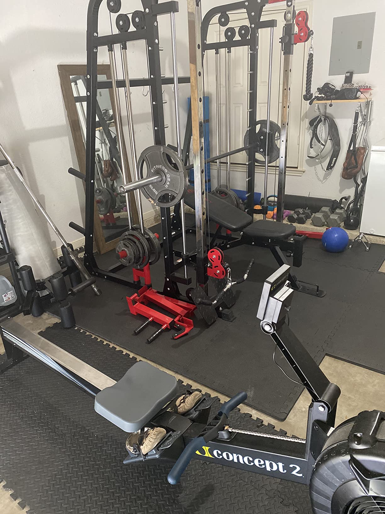86/mo Finance Mikolo Smith Machine Home Gym, 2200lbs Squat Rack with