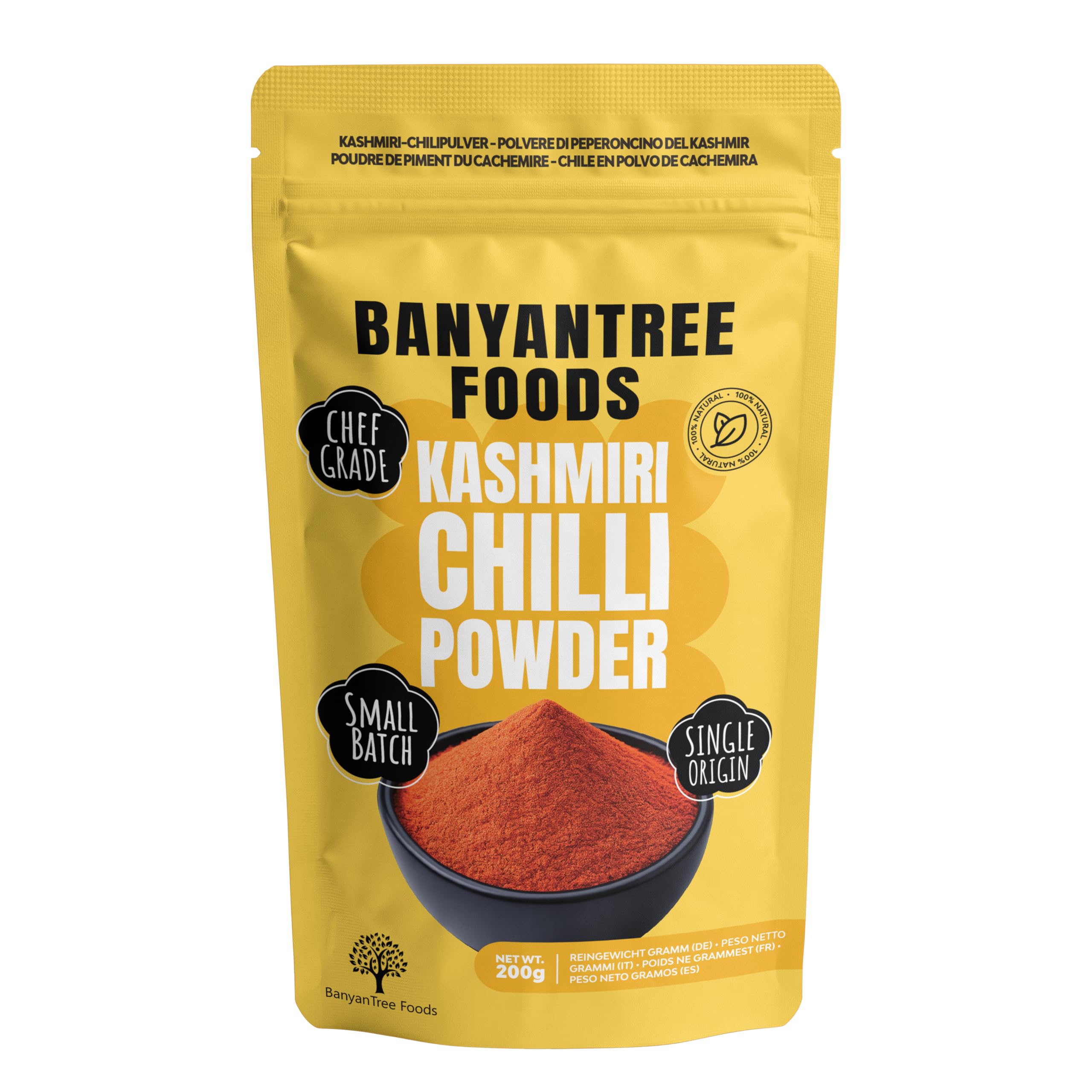BanyanTree Foods Chiles rojos de Cachemira (Kashmiri Chilli Powder) 200g