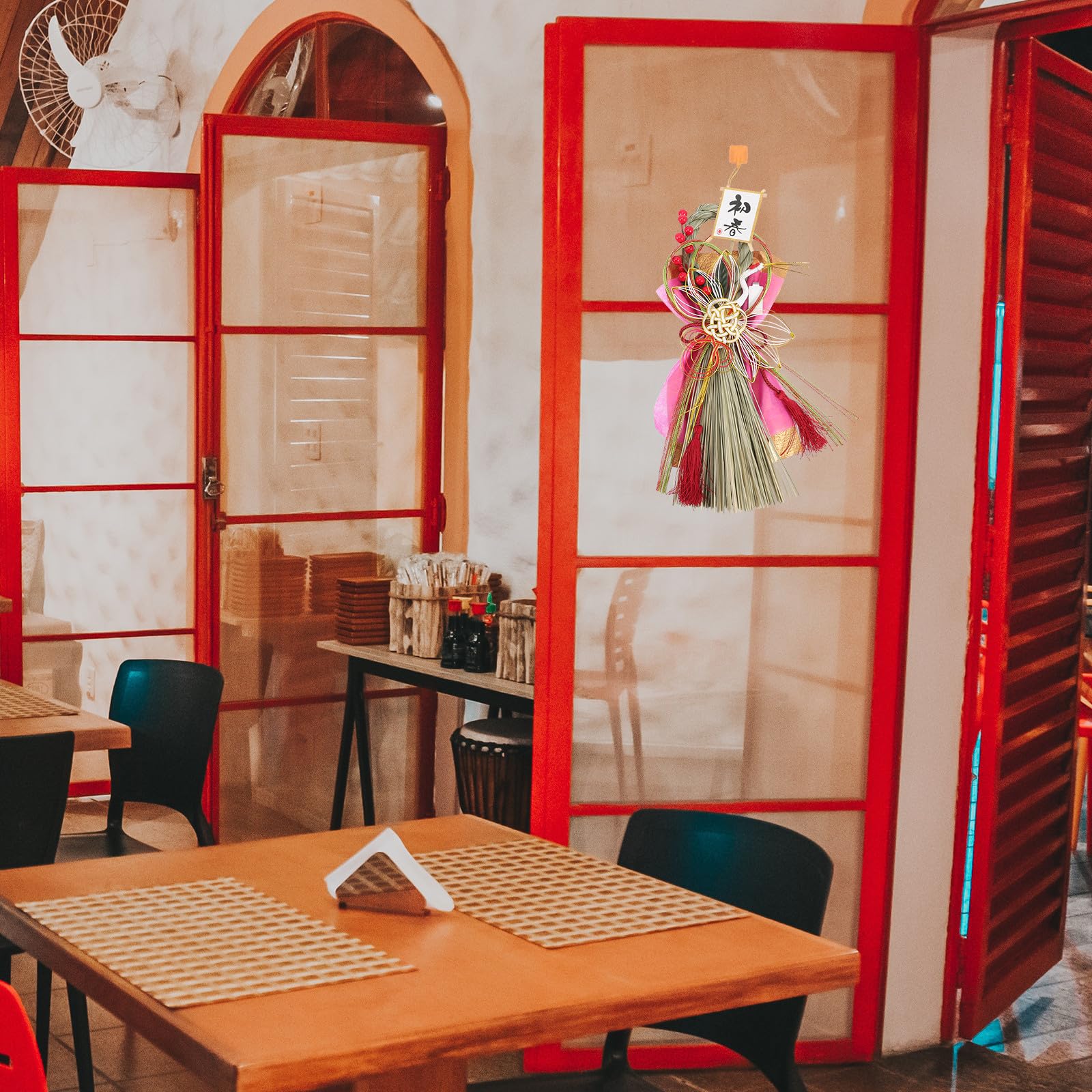 Japanischer Stroh Hängeanhänger Sushi Restaurants für Wand oder Türdeko | Japanischer Stil, Trockenblumen und Stroh, Leicht Aufzuhängen, für Zuhause und Haustür