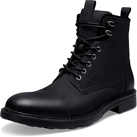 Vostey Mens Boots Motorcycle Casual Boots for Men Zipper Fashion Chukka Boots Mens