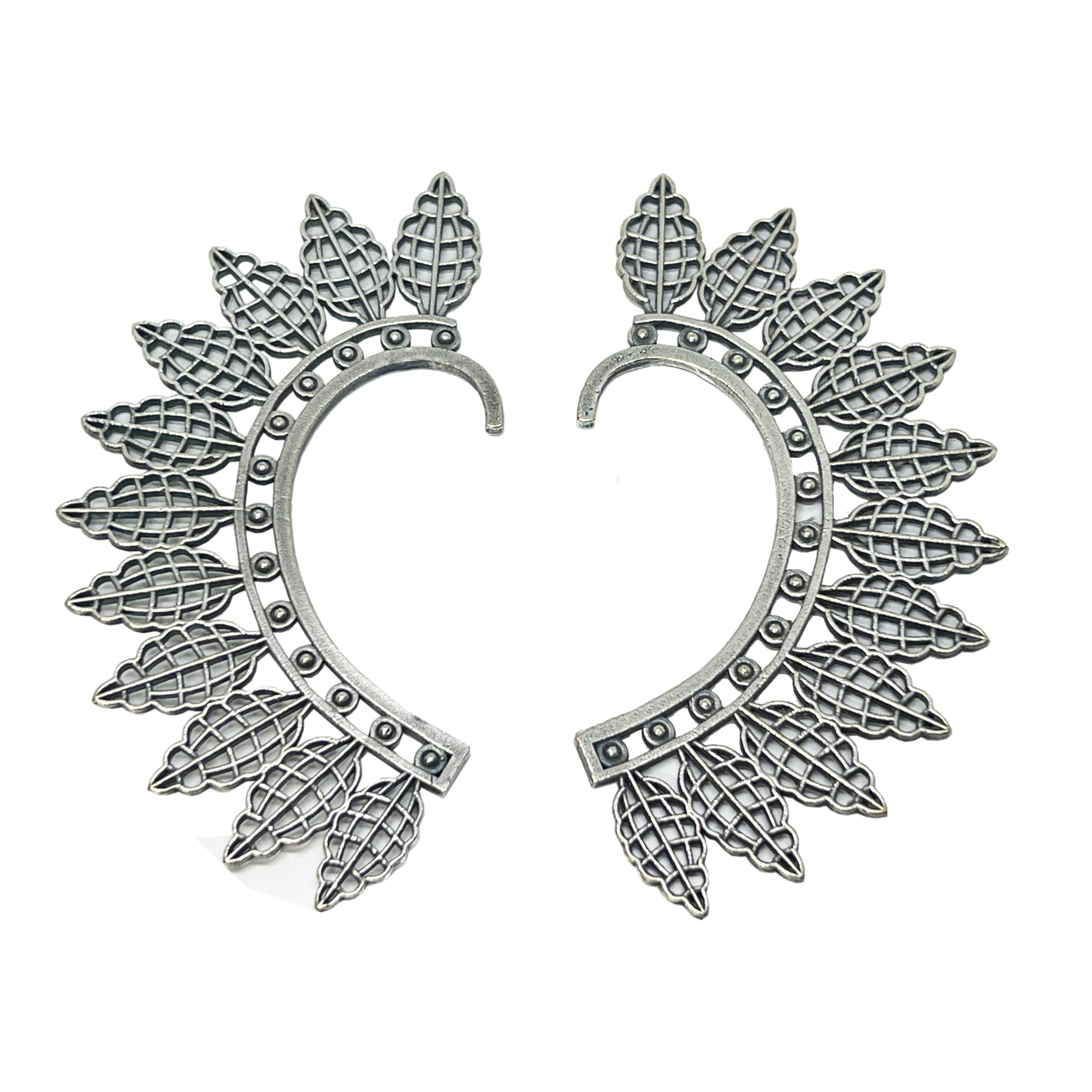 Crescent Leaf Ear Cuff Earrings - Clip-on Ear Jacket, Butterfly Ear Climbers, Oxidised Ear Cuffs for Non-Pierced Ears for Women and Girls (Style A) (B0DC5CS1XC) Amazon Price History, Amazon Price Tracker