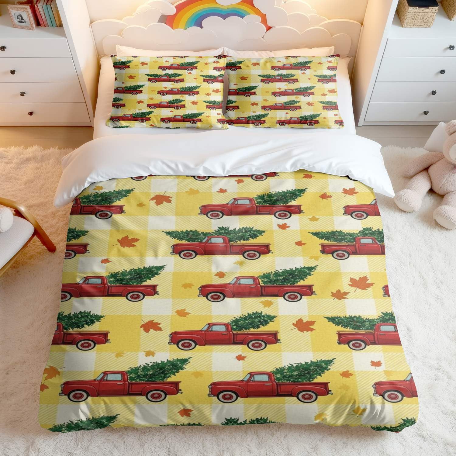 Parure de lit vintage citrouille pour chambre cocooning