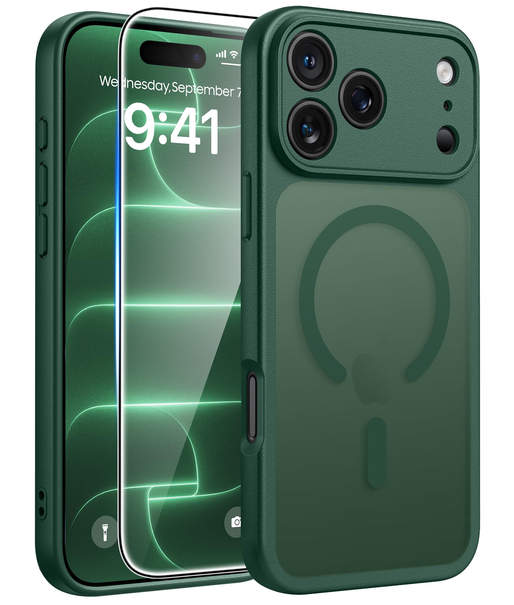 FNTCASE for iPhone 18 Pro Case/iPhone 17 Pro Case, Fit for Magsafe, Green