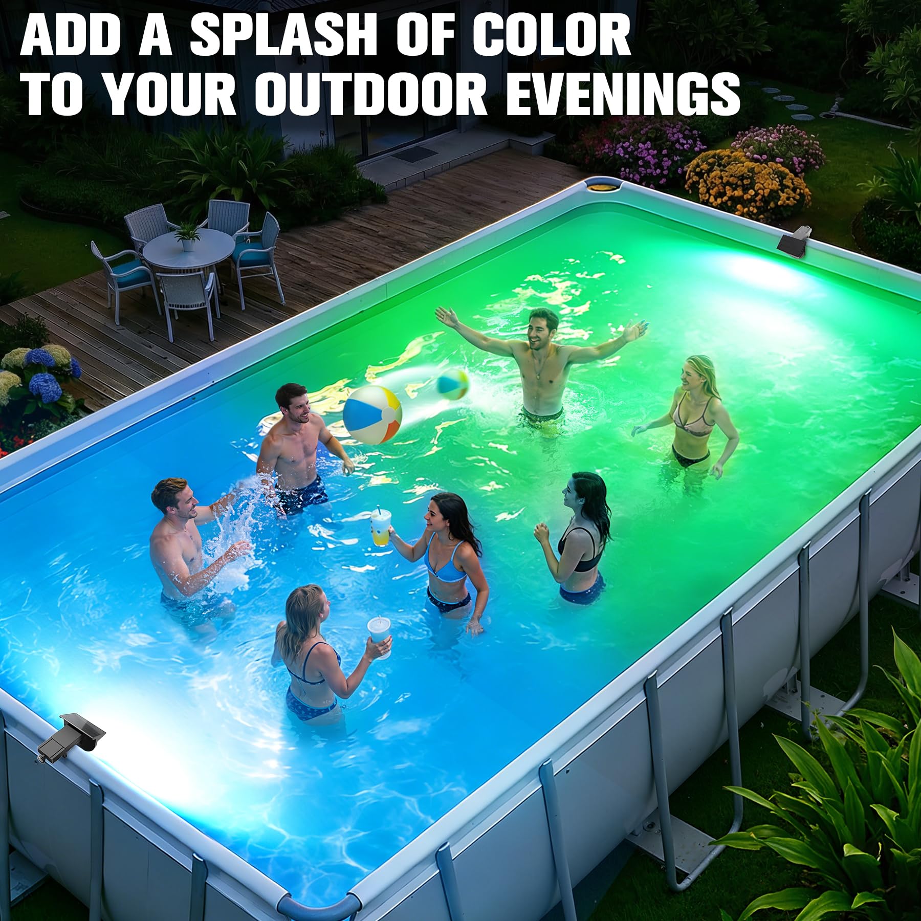 Solar-Pool-Lichter, 2026, verbessert, solarbetrieben, oberirdische Pool-Lichter, Rahmen-Pool-Licht, wasserdicht, Schwimmbad-Solarlicht, Farbwechsel-Pool-Beleuchtung für oberirdische
