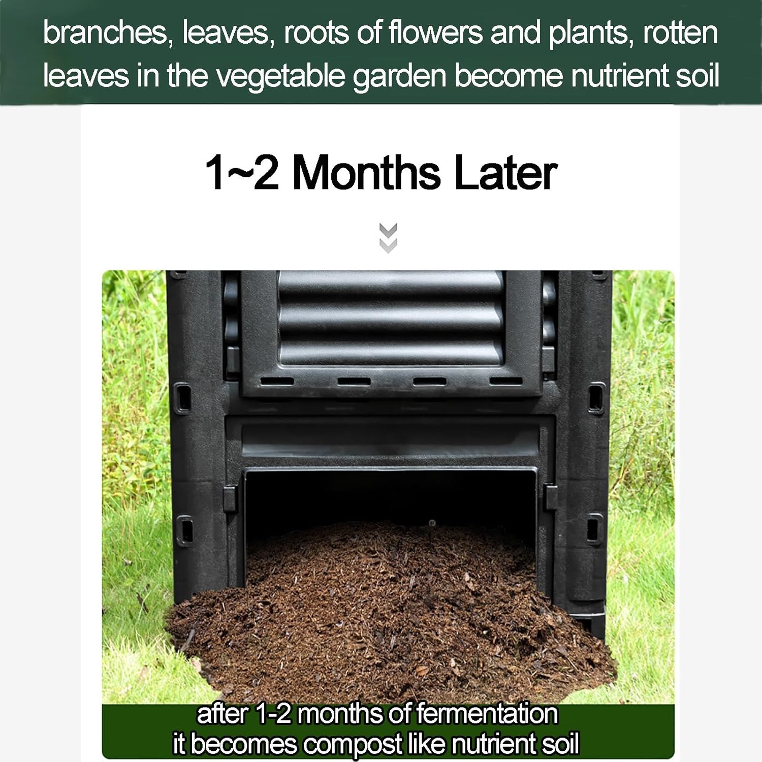Gtzly 120Gallon (450L) Compost Bin, Outdoor Composter W/Large Capacity & Easy Assembling, Compost Barrel for Fast Creation of Fertile Soil