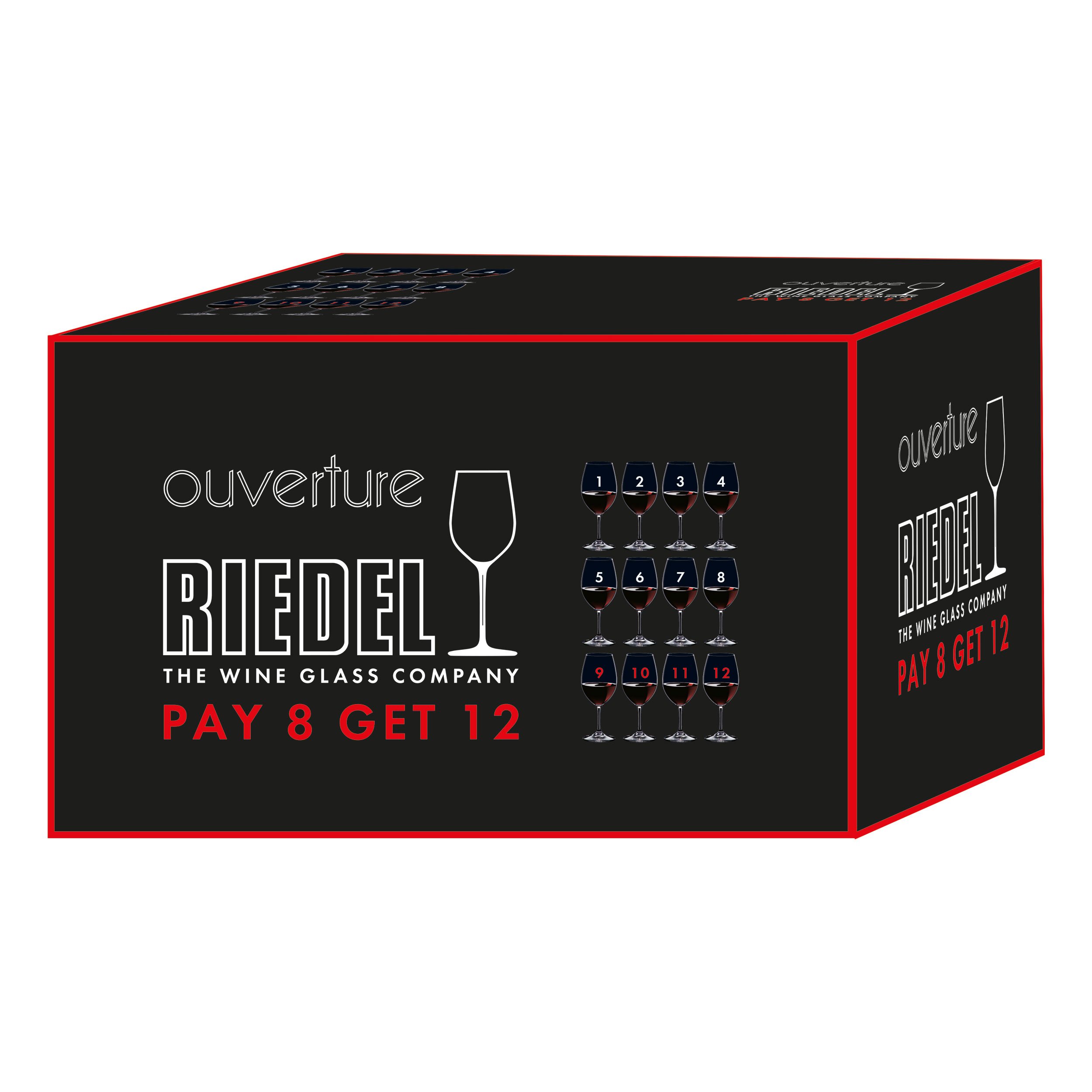 Riedel Ouverture Fine Crystal Red Wine Glass Set, Buy 8 Get 12