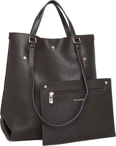 Miniatura 10 de Montana West Bolso de mano para mujer bolsos y bolsos de mano con asa superior bolso de hombro grande Negro (Con Bolsa), Marrón (Con Bolsa), Café