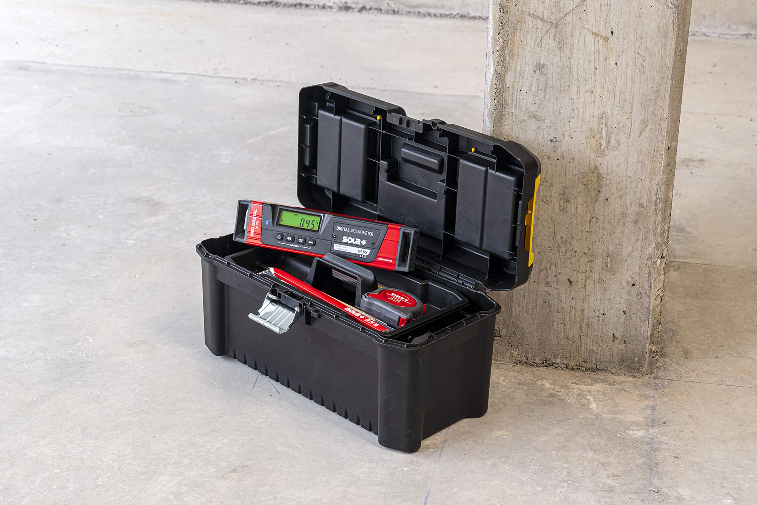 SOLA - RED 25 digital - digitale Wasserwaage 25 cm mit Bluetooth - Wasserwaage mit LCD - Fernsteuerung über Smartphone und App - Neigungsmesser digital - IP65