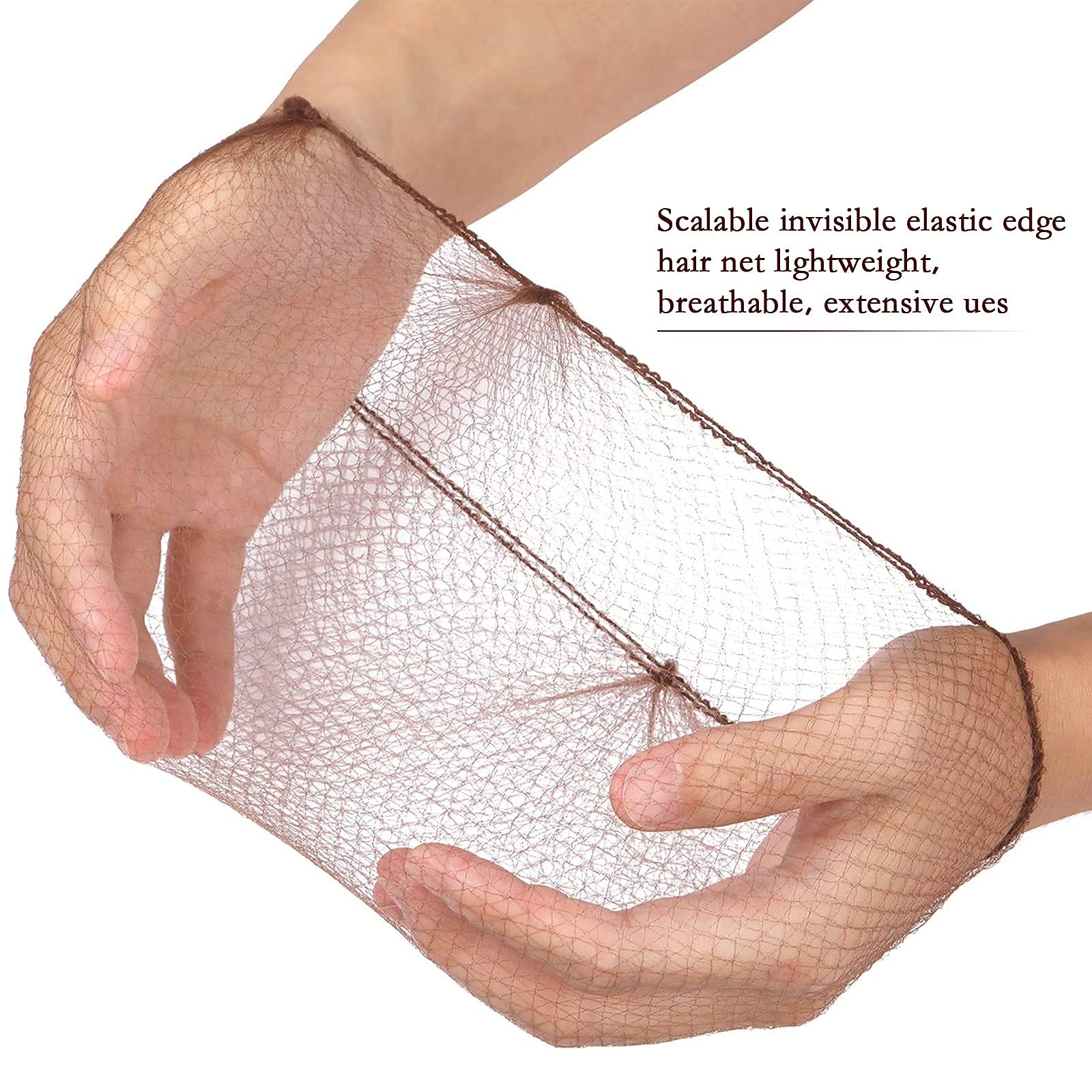 200 redes de pelo invisible con redecilla pelo elasticidad nailon redecilla para el cabello con borde elástico Adecuado para la fijación del cabello de bailarines, gimnasia, jinetes, chefs, enfermeras