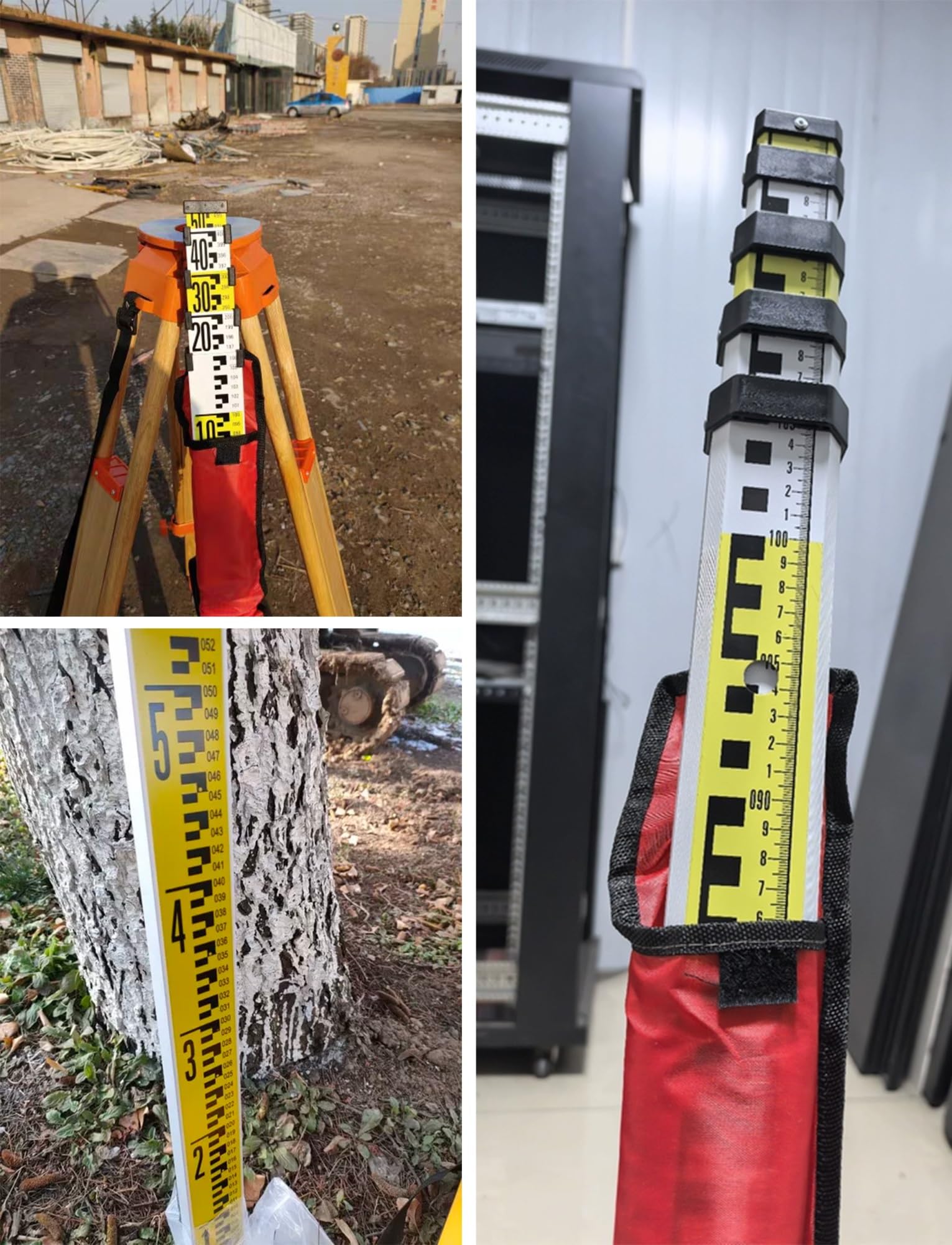 Varilla telescópica aluminio poste graduado medición altura nivelación | Herramienta topográfica portátil con escala clara for construcción y mediciones en exteriores(9.84 ft/300 cm)