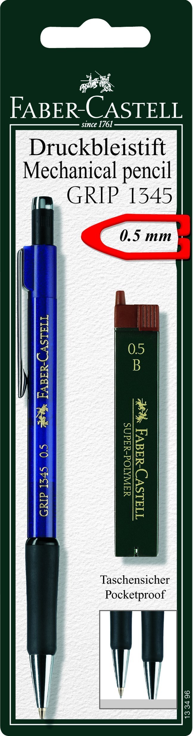 Faber-Castell 133496 - Portaminas (12 minas incluidas, 0,5 mm)