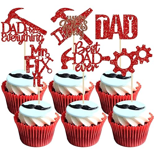 Miniatura 8 de Gyufise 1 pieza de decoración de pastel de feliz cumpleaños con purpurina dorada para el Día del Padre, para papá, cumpleaños, día del padre,