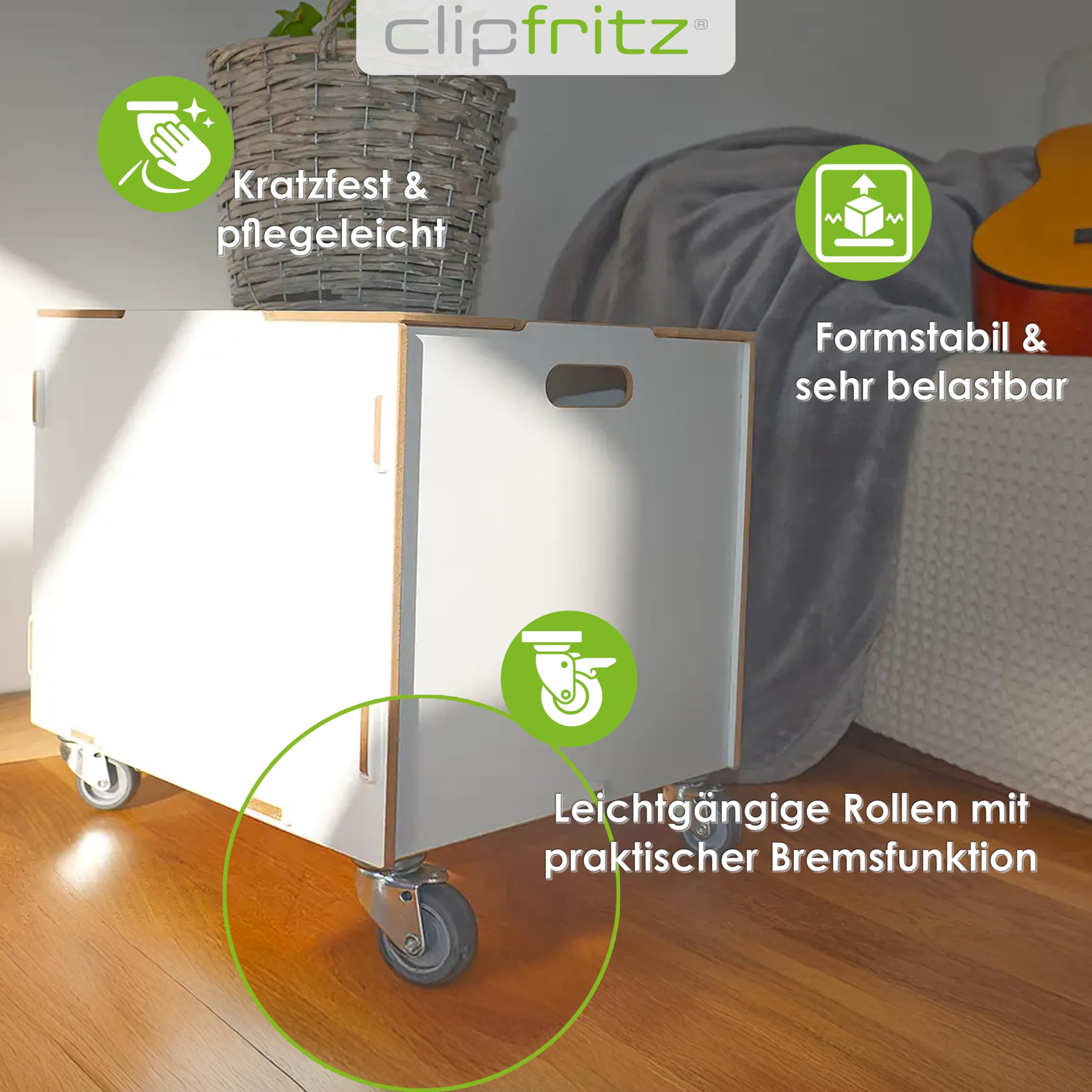 Peronalisierbare Rollbox mit Schauckelpferd Kinder-Motiv (33x45,5x34,5cm + 6cm Räder-Höhe) Kisten/Boxen personalisiert mit Text oder Namen - Kinderzimmer Rollkiste/Kiste als Spielzeugkiste