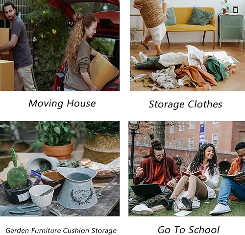 Miniatura 5 de WITERY Bolsas de almacenamiento grandes de 180 litros, 2 unidades, impermeables, a prueba de humedad, con cremallera, bolsa de transporte para la