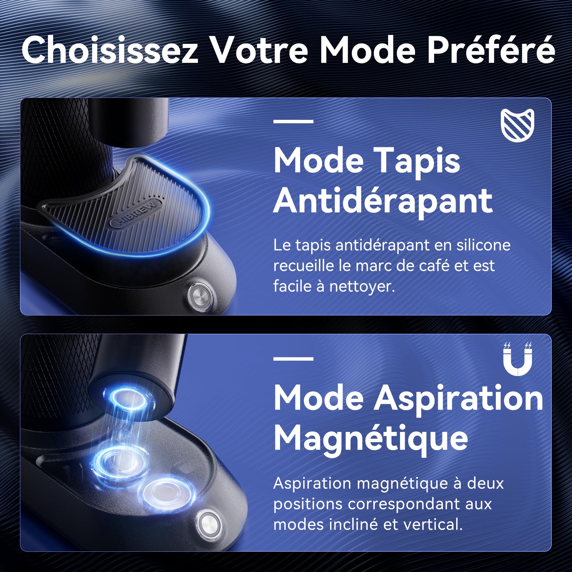 HIBREW Moulin à Café Meule Conique, Moulin à Expresso Dose Unique avec 36 Moutures Réglables, Capacité de 50g, Alliage d'Aluminium, Convient Pour l'Expresso/Moka/Café Turc/Café Goutte à Goutte