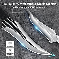 Vista 4 de Juego de cuchillos de caza de hoja fija, 2 piezas, cuchillo táctico de supervivencia con mango de espiga completa con funda para acampar al aire