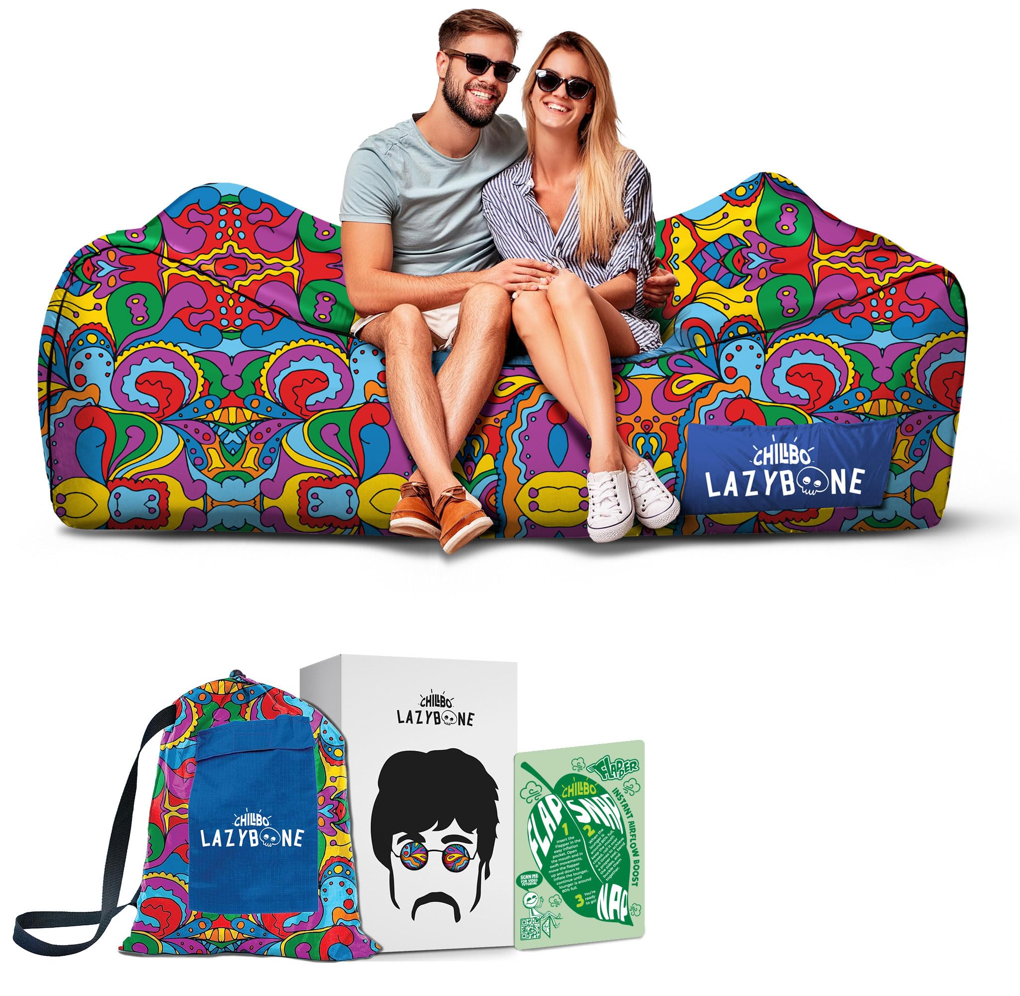 Chillbo Flap n Nap Lounger - 60s Psychedelic