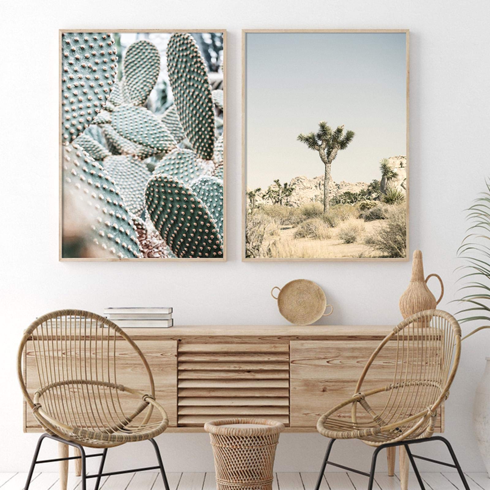 Cuadros de cactus verdes en lienzo de 50x75cm para salon 8
