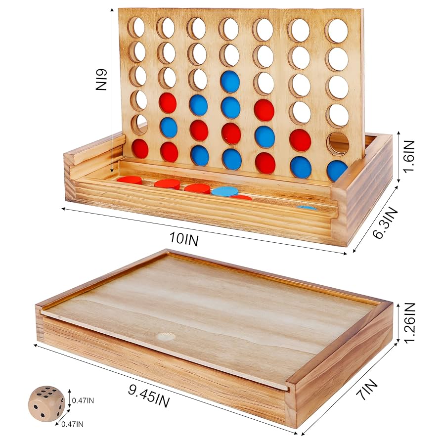 ボードゲーム  マイクロスコープ Amazon | Glintoper Shut The Box & 4インチ a Row テーブル