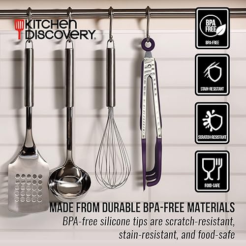 Miniatura 4 de Pinzas de agarre  Kitchen Discovery  Espátula y tenedor 2 en 1 para volteo controlado de gofres, panqueques, queso a la parrilla, hamburguesas y más