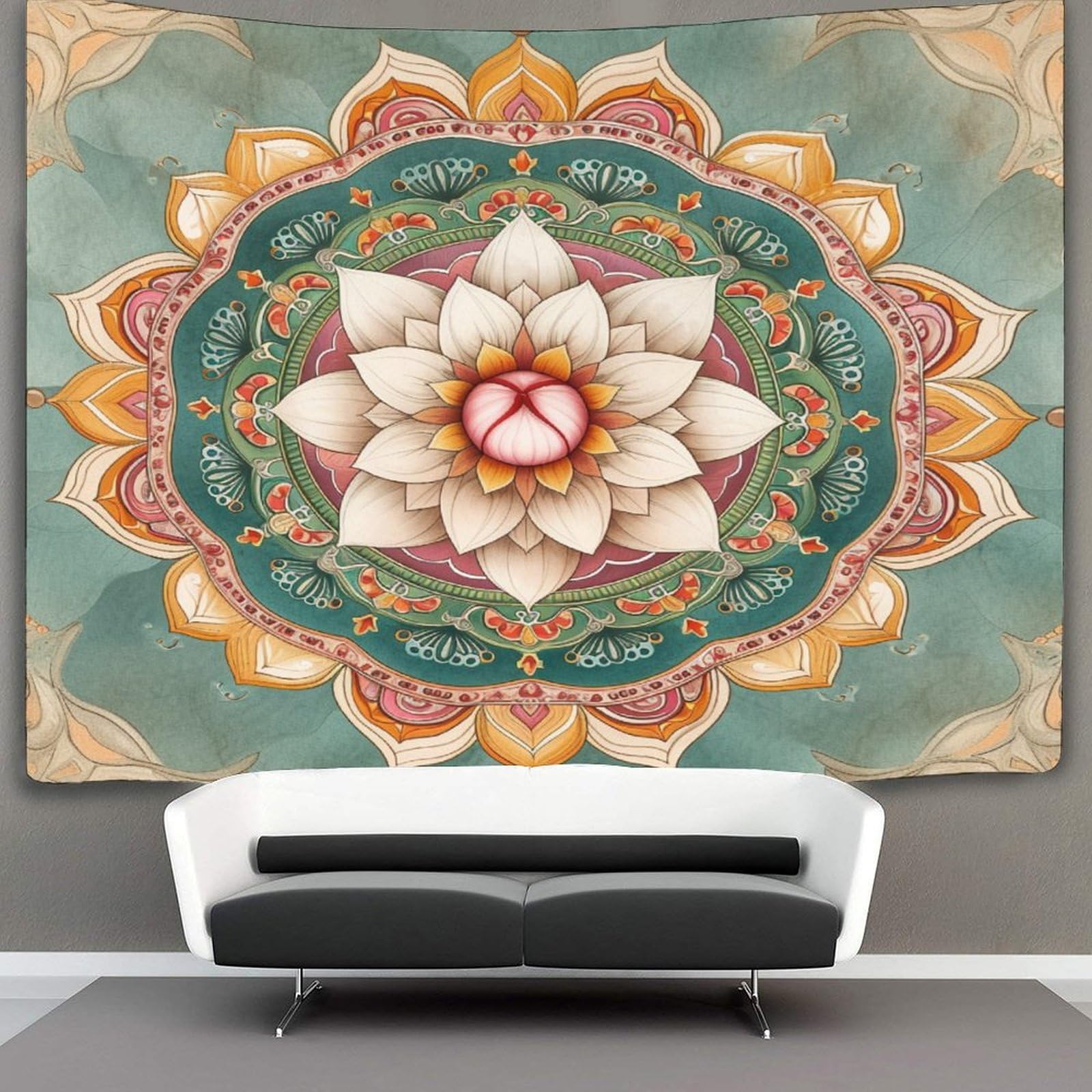 kaiyun Mandala Tapestry Bedroom Aesthetic Indie Wall Room Decor Datura Flowers Wall Hanging,Wall Art 150cmx200cm
