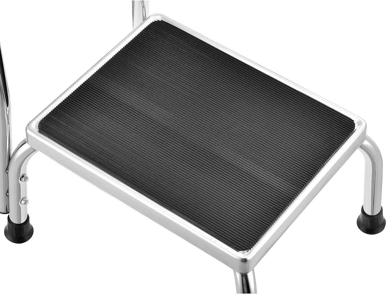 Global Industrial Medical Step Stool with 36-1/4"H Handrail, Non-Skid Rubber Footstool Platform